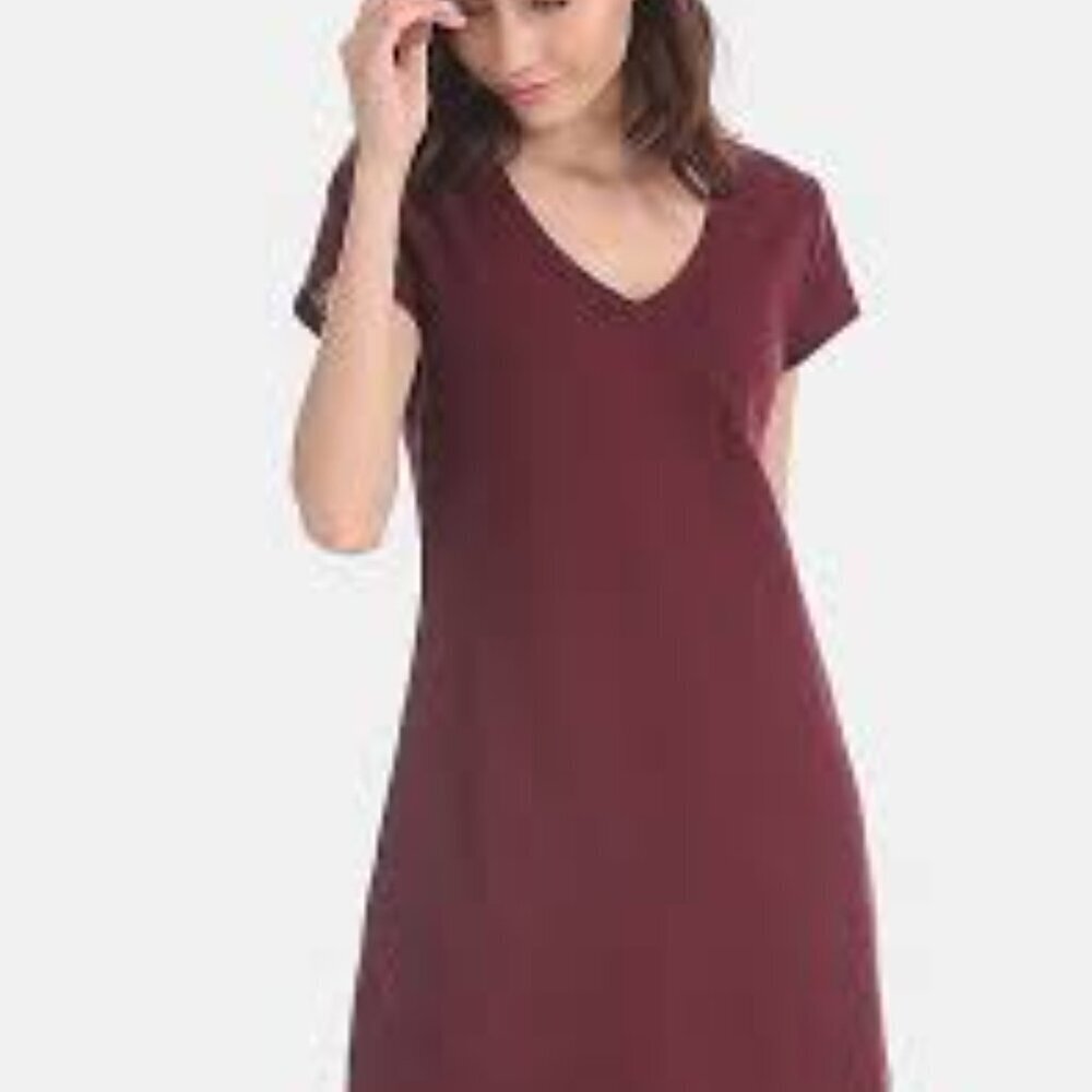 Gap easy tee burgundy dress. Size XS. Item 30. - Picture 2 of 4